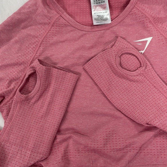 Gymshark Pink Vital Seamless Long Sleeve Workout Top - Picture 6 of 8